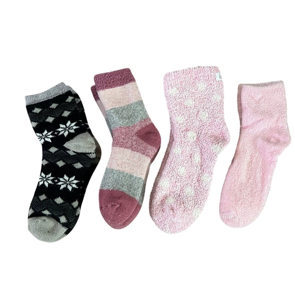 4 Pairs of Slipper Socks Lush Barbiecore Pink Boutique Winter Christmas NWOT